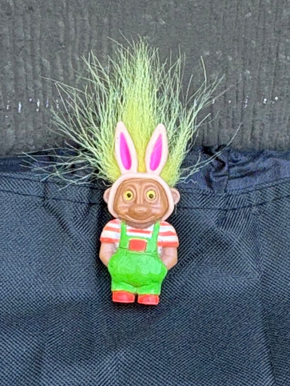 Vintage 1992 Soma Easter Troll Figurine Doll Bunny Ears Yellow Hair 3" Tall